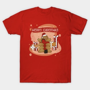 Tardigrade and human wish you Merry Christmas T-Shirt